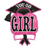 37 Μπαλόνι Αποφοίτησης ροζ 'You go girl'