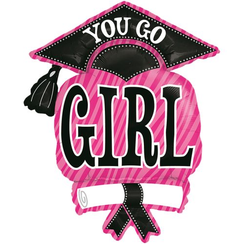 37 Μπαλόνι Αποφοίτησης ροζ 'You go girl'
