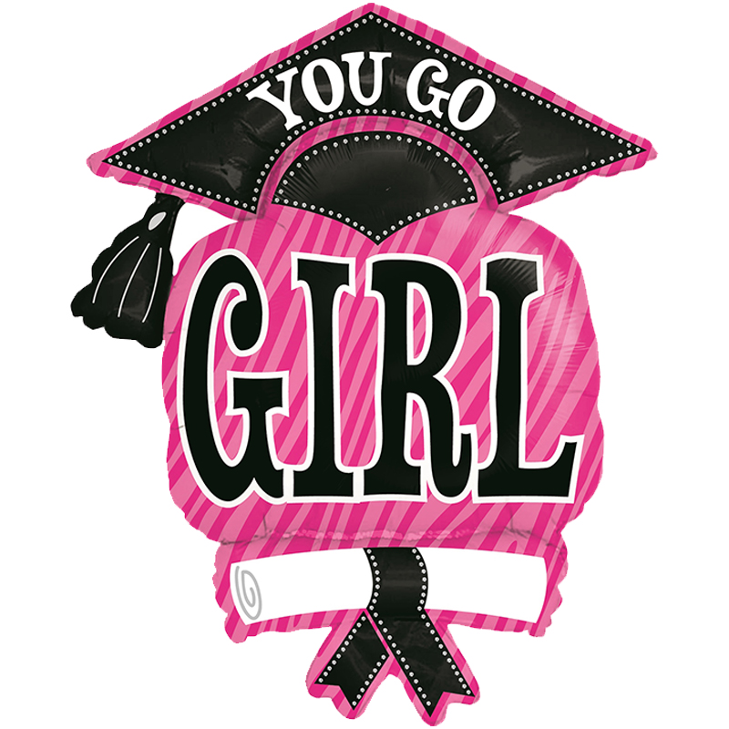 37 Μπαλόνι Αποφοίτησης ροζ 'You go girl' 37 Μπαλόνι Αποφοίτησης ροζ 'You go girl'