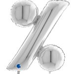 40 Μπαλόνι σύμβολο % Ασημί