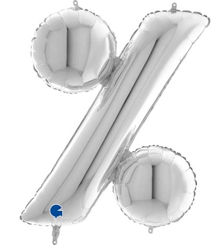 40 Μπαλόνι σύμβολο % Ασημί