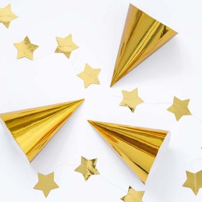 Καπελάκια πάρτυ Χρυσά 6 τεμ