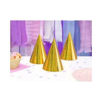 Καπελάκια πάρτυ Χρυσά Ιριδίζον 6 τεμ