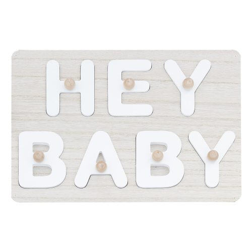 Ξύλινο Ευχολόγιο Παζλ 'Hey Baby'