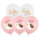 Λάτεξ μπαλόνια Baby Girl αρκουδάκι 6 τεμ