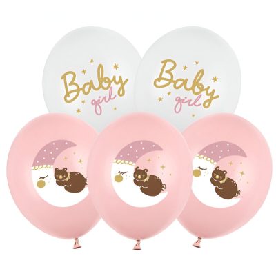 Λάτεξ μπαλόνια Baby Girl αρκουδάκι 6 τεμ