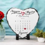 Πέτρινη Κορνίζα Καρδιά για Ζευγάρι - Ημερολόγιο