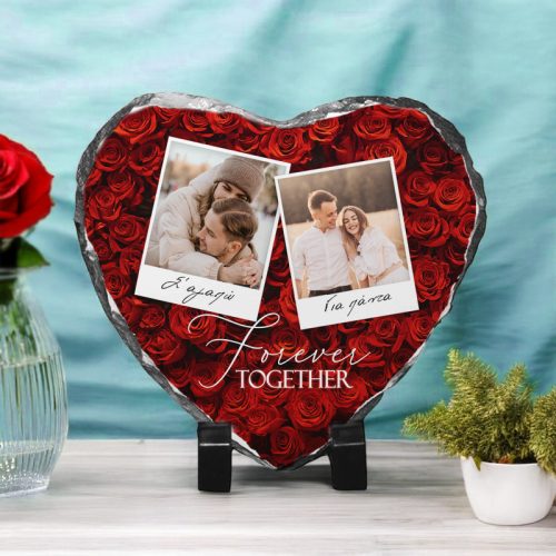 Πέτρινη Κορνίζα Καρδιά με Φωτογραφία - Forever