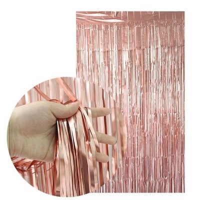 Ροζ-χρυσή foil Κουρτίνα Διακόσμησης