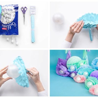 Baby Blue χάρτινο Pom Pom