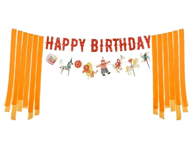 Διακοσμητικό Μπάνερ Τσίρκο Happy Birthday 275εκ.