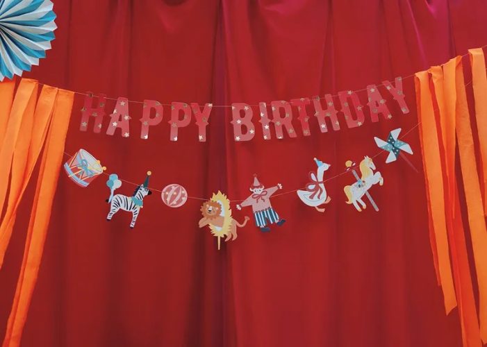 Διακοσμητικό Μπάνερ Τσίρκο Happy Birthday 275εκ.
