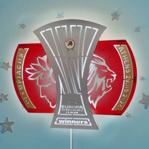 Ξύλινο Φωτιστικό - Ολυμπιακός Κύπελλο