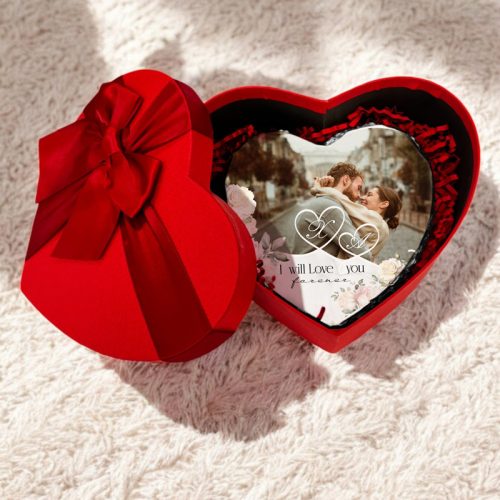 Πέτρινη Κορνίζα Καρδιά με Φωτογραφία - Forever Roses