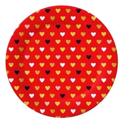 Πιάτα φαγητού Valentine ΧΟΧΟ 6 τεμ