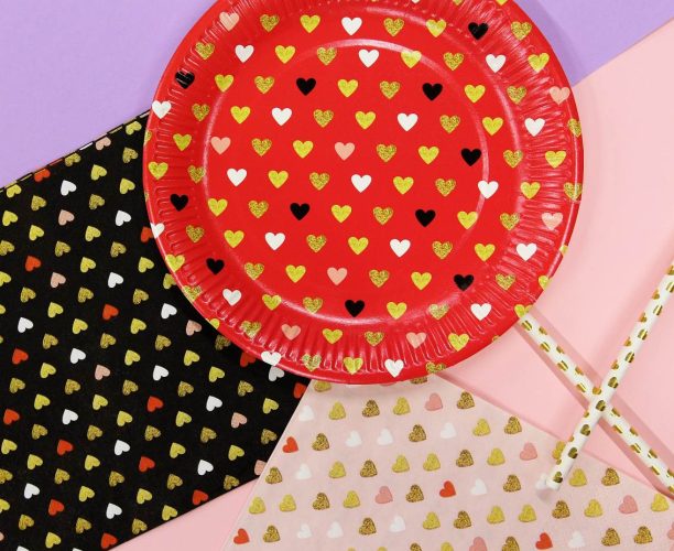 Πιάτα φαγητού Valentine ΧΟΧΟ 6 τεμ