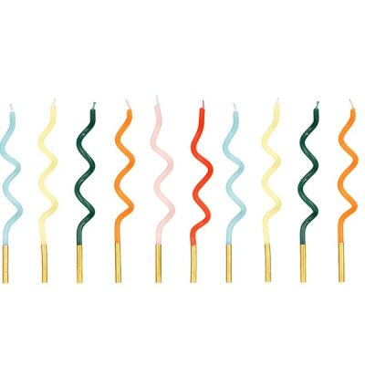Πολύχρωμα Κεράκια Curl 12 τεμ