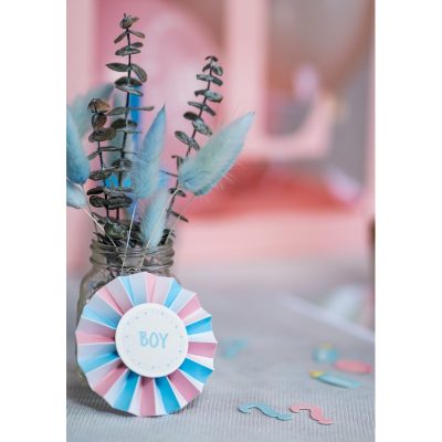Σετ Αυτοκόλλητα & Κονκάρδες για Gender Reveal 18 τεμ