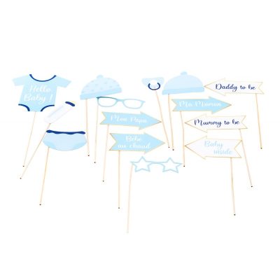 Στικάκια PhotoBooth Baby Shower Boy 11 τεμ