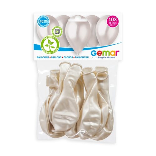 Άσπρα Περλέ Λάτεξ Μπαλόνια 10 τεμ