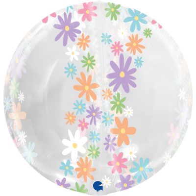 Orbz Διάφανο Μπαλόνι πολύχρωμες Μαργαρίτες