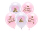 Eco Μπαλόνια Happy Birthday ροζ 5 τεμ