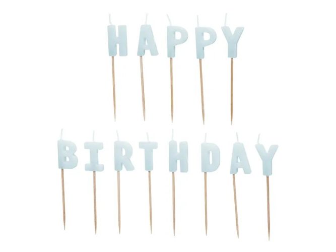 Γαλάζια Κεράκια Happy Birthday13τμχ