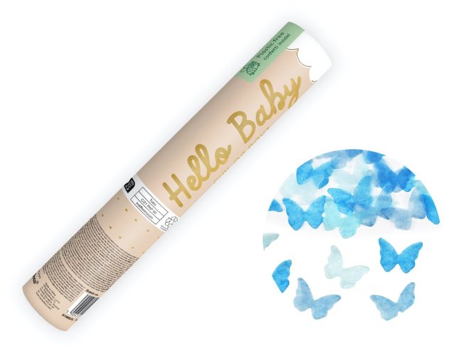 Κανονάκι με κομφετί Πεταλούδες για Gender Reveal