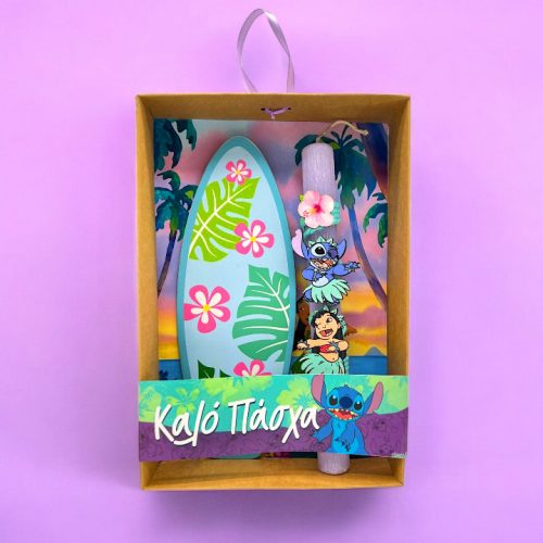 Λαμπάδα Lilo & Stitch Αρωματική με Ξύλινο Κάδρο