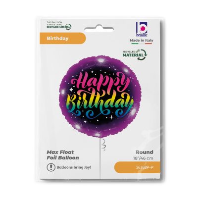 18 Μπαλόνι Neon Happy Birthday