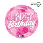 18 Μπαλόνι ροζ 'Happy Birthday' Sparkling 
