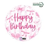 18 Μπαλόνι ροζ Φιόγκοι 'Happy Birthday' 