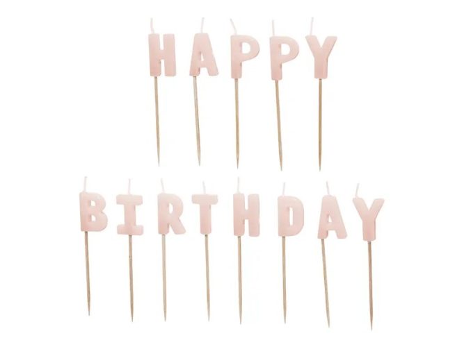 Ροζ Κεράκια Happy Birthday