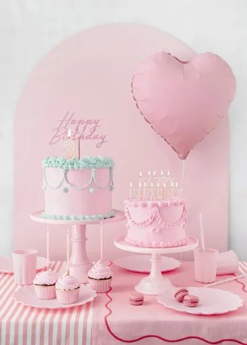 Ροζ Κεράκια Happy Birthday