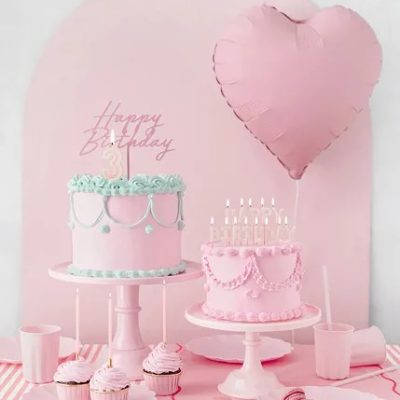 Ροζ Κεράκια Happy Birthday