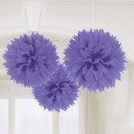 Σετ Fluffy Pom Pom Μοβ 3 τεμ