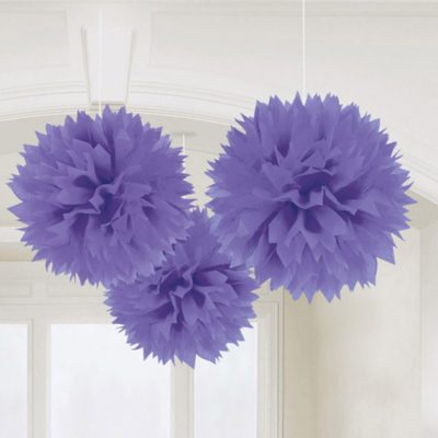 Σετ Fluffy Pom Pom Μοβ 3 τεμ