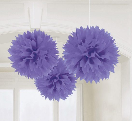 Σετ Fluffy Pom Pom Μοβ 3 τεμ