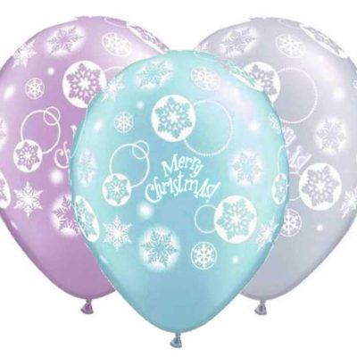 12 Μπαλόνι τυπωμένο σε 3 χρώματα Merry Christmas