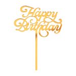 Χρυσό Topper τούρτας Happy Birthday