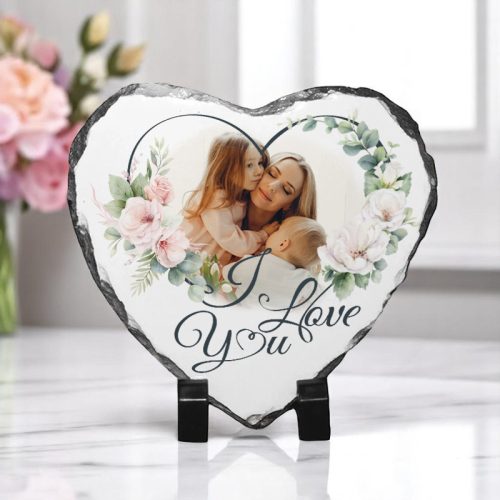 Πέτρινη Κορνίζα Καρδιά για Μαμά - I Love You