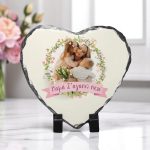 Πέτρινη Κορνίζα Καρδιά - Μαμά φλοράλ