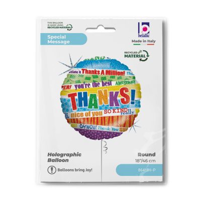 18 Μπαλόνι Thanks Πολύχρωμο