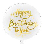 18 Μπαλόνι Happy Birthday to You άσπρο-χρυσό