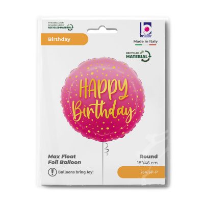 24 Μπαλόνι happy birthday Ροζ