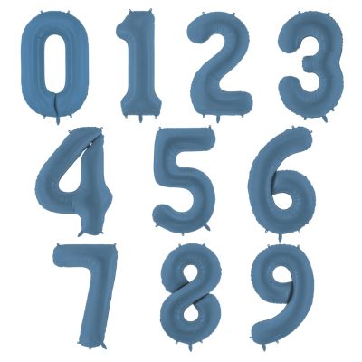 Μπαλόνια Αριθμοί Μπλε Ματ 86 cm - 34″