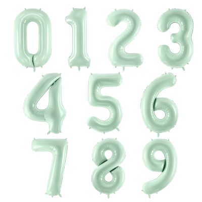 Μπαλόνια Αριθμοί Πράσινο Μέντας 86 cm – 34″
