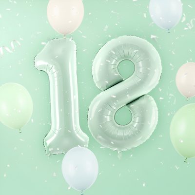 Μπαλόνια Αριθμοί Πράσινο Μέντας 86 cm – 34″