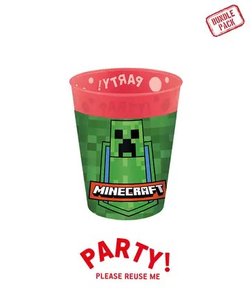 Ποτήρια πολλαπλών χρήσεων -Minecraft 4 τεμ