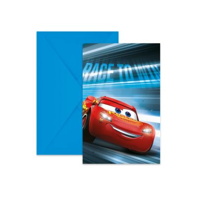 Προσκλήσεις πάρτυ Cars Victory is mine με φάκελο 6 τεμ